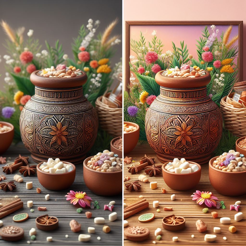 A side-by-side comparison of a generic stock image and a genuine handmade product photo.